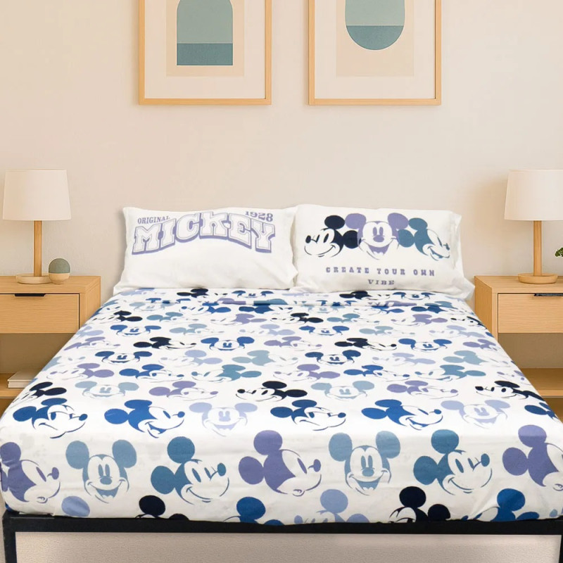 Sábanas queen Mickey Blue