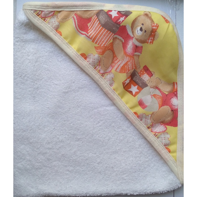 Toallón con capucha estampada ositas
