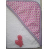 Toallón con capucha y esponjita rosa